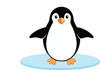 Cute Winter Penguin  – Cartoon Arctic Penguins in Hats, Scarves, and Holiday Outfits for Christmas, Kids Decor, Stickers, and Greeting Cards