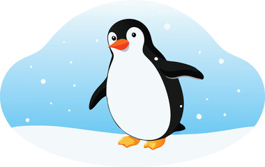Cute Winter Penguin  – Cartoon Arctic Penguins in Hats, Scarves, and Holiday Outfits for Christmas, Kids Decor, Stickers, and Greeting Cards