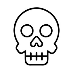 Skull outline vector drawing halloween death skeleton danger spooky graphic art