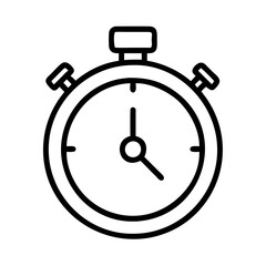 Stopwatch icon vector illustration, timer symbol, time management and measurement tool