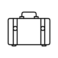 Suitcase vector icon travel bag luggage baggage briefcase simple line drawing art