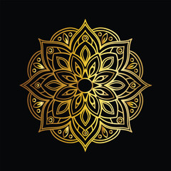  Hand drawn mandala round ornament, Pattern in the form of a mandala. Henna tattoo mandala. Mehndi style. Decorative pattern in oriental style. Coloring book page