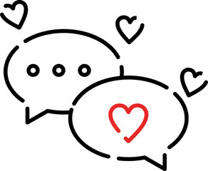 Love Chat vector stock icon illustration