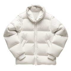 Stylish white padded vest for cold weather fashion studio setting apparel photography minimalistic style