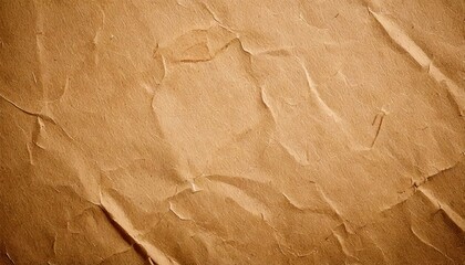 Wrinkled Brown Kraft Paper Texture with Folds and Creases, Perfect for Copy Space