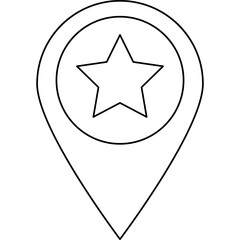 Starred Location single vector illustration icon