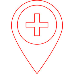 Hospital Location single vector illustration icon