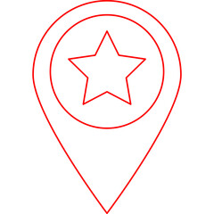 Starred Location single vector illustration icon