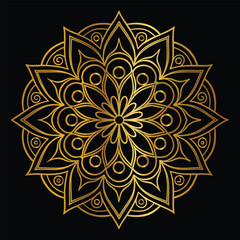  Hand drawn mandala round ornament, Pattern in the form of a mandala. Henna tattoo mandala. Mehndi style. Decorative pattern in oriental style. Coloring book page
