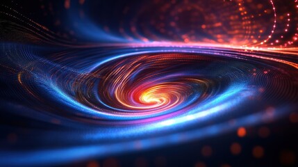Obraz premium Holographic quantum system glowing with swirling bi - 6x.
