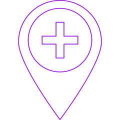 Obraz premium Hospital Location single vector illustration icon
