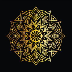  Hand drawn mandala round ornament, Pattern in the form of a mandala. Henna tattoo mandala. Mehndi style. Decorative pattern in oriental style. Coloring book page