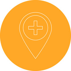 Hospital Location single vector illustration icon