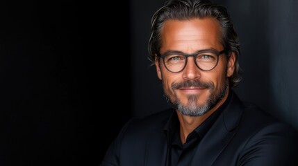 Fototapeta premium Confident mature man in eyeglasses