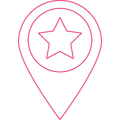 Starred Location single vector illustration icon