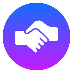 Bold Glyph Legal Handshake Rounded Gradient Circle Icon