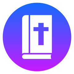 Bold Glyph Holy Bible Rounded Gradient Circle Icon