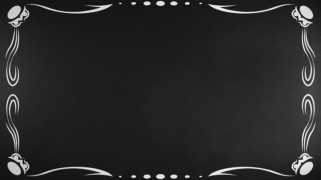 Vintage effect. Recreated frame from a silent film era. Old text frame in the style of silent movies.