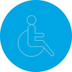 Disabled Person single vector illustration icon