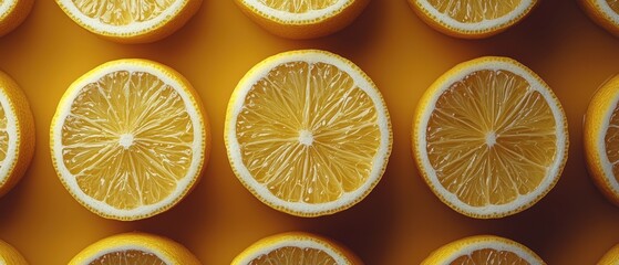 Obraz premium Lemon slices, a vibrant arrangement
