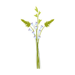Bouquet of flowers and plants. Isolated on white background. Vector illustration. Clipart, decoration.