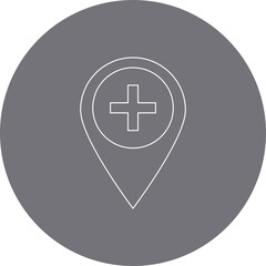 Obraz premium Hospital Location single vector illustration icon