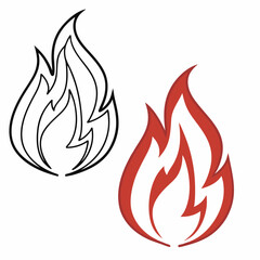 Hot fire flame vector icon set symbol design