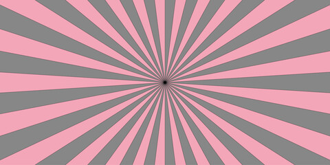 Seamless abstract sun ray pink and coffee Vintage sunbeam backdrop,   Ray stripes Funky ray elements, circle motifs, reminiscent of circus themes. Swirling pattern background with Vortex starburst .