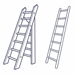 Climb the wooden ladder steps to business success, an opportunity for career achievement