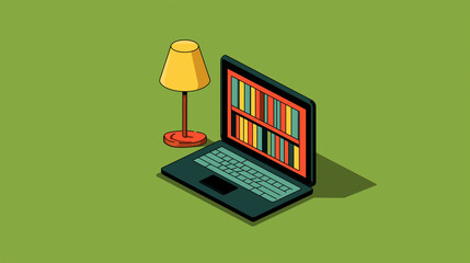Books and Laptop for E-Library Ads and Educational Portals
