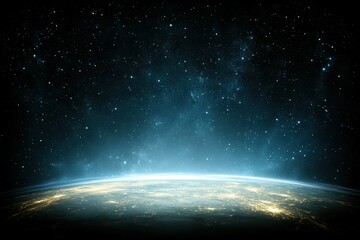 Obraz premium Planet earth showing city lights emerging from the darkness of space