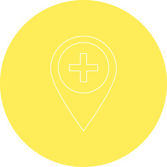 Obraz premium Hospital Location single vector illustration icon
