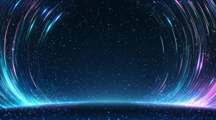 Obraz premium An abstract background is formed by a circular shape made up of small particles