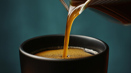 Golden Tea Being Poured into Cup for Use in Beverage Menus and Cafe Promotions