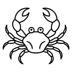 Crab vector line art on white background