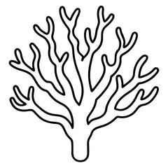 Coral vector line art on white background