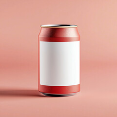 Minimal Beverage Can Mockup with Blank Label