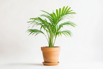 Obraz premium Houseplant in terracotta pot against isolated on white background