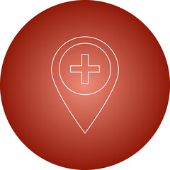 Obraz premium Hospital Location single vector illustration icon