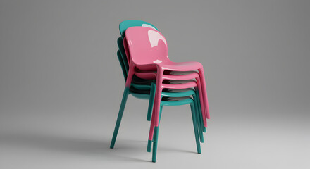 Stackable Molded Plastic Chairs In Gradient Ombre Colors For Modern Interiors