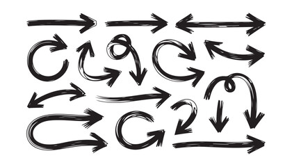 Collection of Hand-Drawn Arrows for Design and Illustration