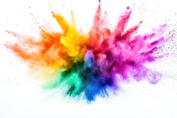 Obraz premium Explosion of vibrant powder paints isolated on white background