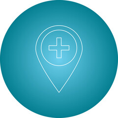 Fototapeta premium Hospital Location single vector illustration icon