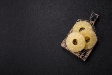 Tropical fruit pineapple in rings or slices tinned sweet