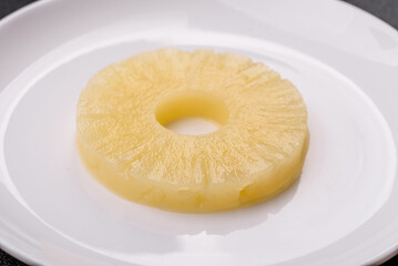 Tropical fruit pineapple in rings or slices tinned sweet