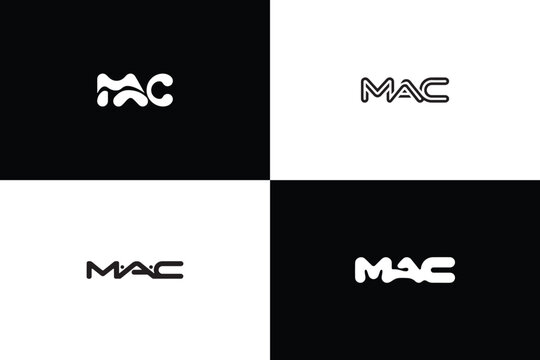 Stylish MAC Logo Variations in Black and White