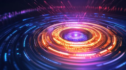 Quantum Processor Glowing Under Swirling Binary Circuits