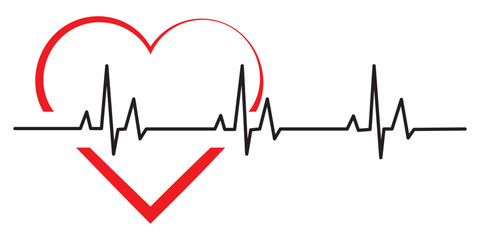 Heartbeat line Symbol Icons set. Heart rate, pulse, beating heart rate icon symbol on white background for medical care apps and websites. Vector illustration