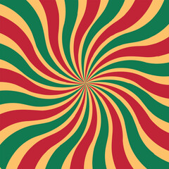 Circus background and spiral retro rays vector pattern. Vintage poster of red white sun or star burst radial lines with grunge texture, circus, carnival, summer fair or chapiteau backdrop