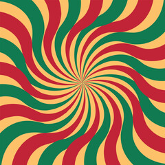 Circus background and spiral retro rays vector pattern. Vintage poster of red white sun or star burst radial lines with grunge texture, circus, carnival, summer fair or chapiteau backdrop